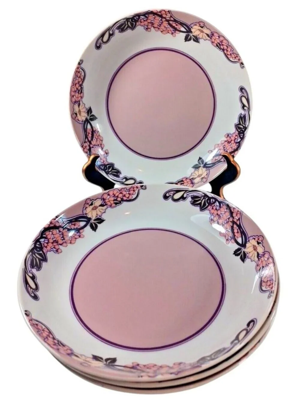 Georges Briard Floral Parisienne Art Nouveau Soup Pasta Salad Cereal Bowls 7 5/8